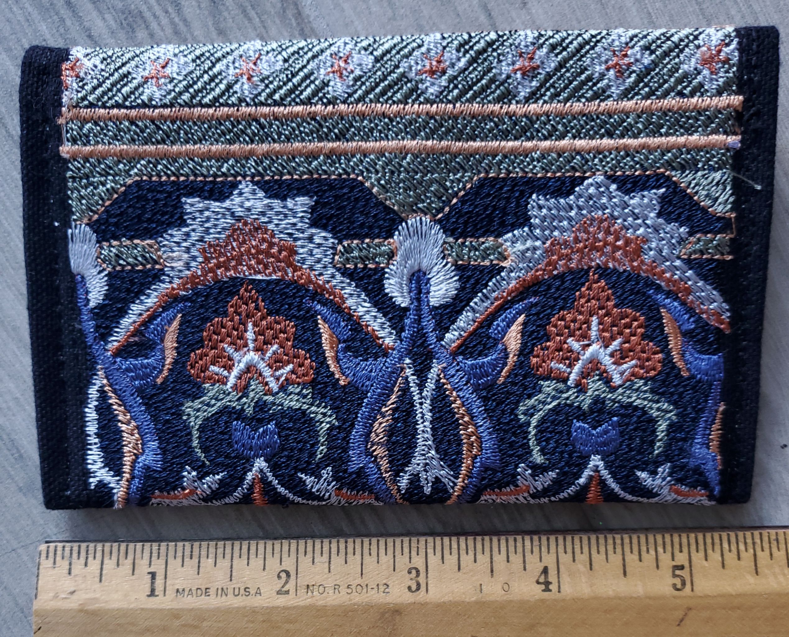 small-tapestry-wallet-navy-rust-back-Jen's-Bag-embroidered-bag